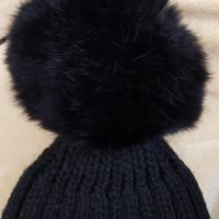 Зимна шапка с естествен пух, снимка 12 - Шапки - 42804124
