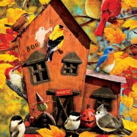 Пъзел Птици ,Есен, Хелоуин (Fall Birds) 1000 части , снимка 1 - Пъзели - 42374494