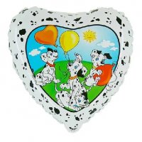 Далматинци кучета сърце парти фолио фолиев балон хелий или въздух, снимка 1 - Други - 33741293