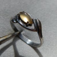 Стар български сребърен пръстен с лунен камък , снимка 1 - Пръстени - 31702618