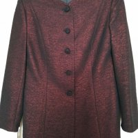 Официално дамско сако в тъмночервено и черно  с лека лъскавина - номер 46, снимка 1 - Сака - 35289863