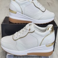 Дамски маратонки на платформа GOGO Shoes 8866 white, снимка 1 - Маратонки - 37818050