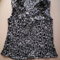 Нова официална блуза с жабо черно бяла S, снимка 6 - Ризи - 29325029
