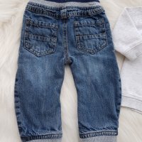 Дънки и блуза H&M 9-12 месеца, снимка 5 - Бебешки блузки - 31525679