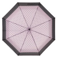 Автоматичен чадър за дъжд, розово, черен дизайн, кръгове, 29 см, снимка 1 - Други - 42876443