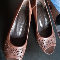 Нови кафяви елегантни обувки- естествена кожа!, снимка 2 - Дамски елегантни обувки - 30195428