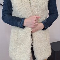 Палто teddy bear S ,с дънкови ръкави, снимка 2 - Палта, манта - 16977351