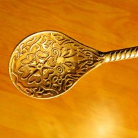 Старинна бронзова лъжица с османска тугра, тура - за колекционери и ценители, снимка 5 - Антикварни и старинни предмети - 39121283