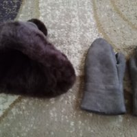 Детски шапки и ръкавици-кафявата шапка и ръкавици са много топли,от естествена кожа., снимка 3 - Шапки, шалове и ръкавици - 30898333