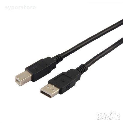 Кабел USB-A към USB-B 2.0 Roline 11.02.8830, Черен 3.0m USB Type A to USB B M/M, снимка 1