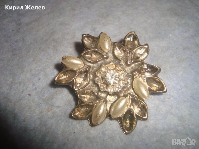СТАРА ПОСРЕБРЕНА РЕТРО АРТ БРОШКА ВИНТИДЖ НАКИТ БИЖУ 70551, снимка 1