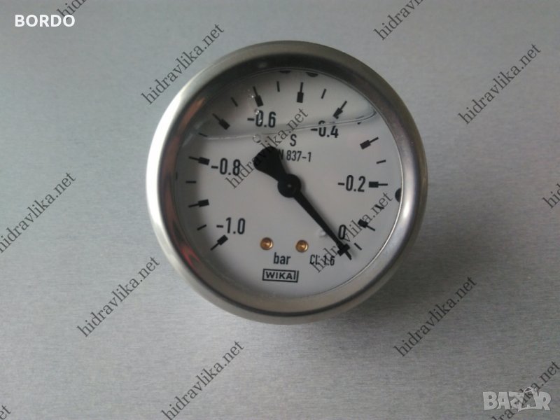 Вакуум метър с глицерин WIKA - Ф63/-1-0 bar.(аксиален), снимка 1