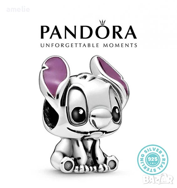 Талисман сребро 925 Pandora Disney Stitch. Колекция Amélie, снимка 1