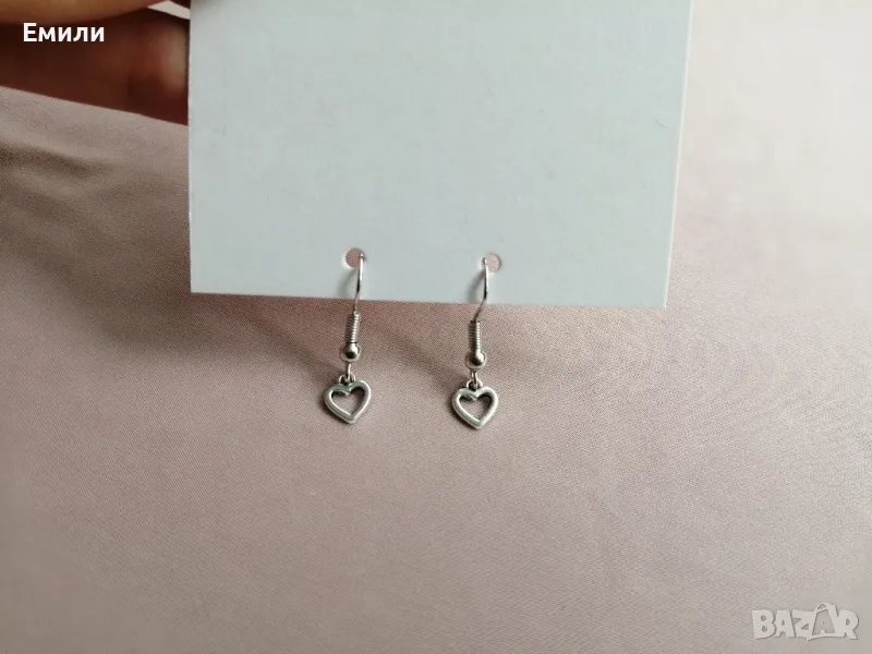 Ръчно изработени дамски обеци сърца, снимка 1