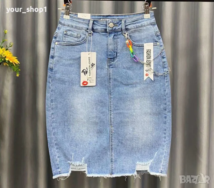 Дамска къса  дънкова пола , снимка 1