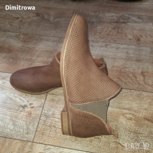 н.42 COX Chelsea Ankle Suede Leather Boots Women Beige , снимка 1