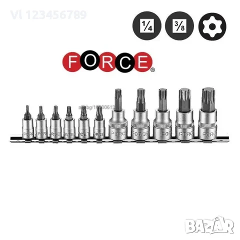 Вложки TORX с отвор 1/4 - 3/8 от T10 до T60 11части, снимка 1