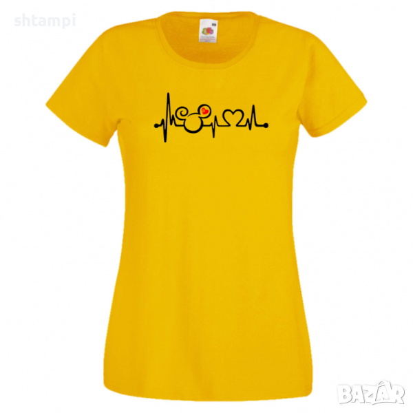 Дамска тениска Mickey Love Heartbeat 1 Мини Маус,Микки Маус.Подарък,Изненада,, снимка 1