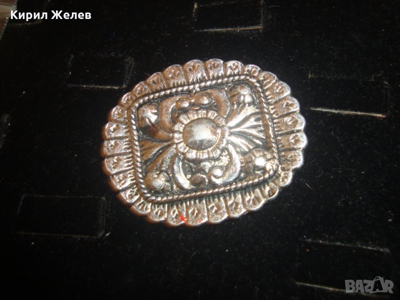 ПОСРЕБРЕНА с ФЛОРАЛНИ ОРНАМЕНТИ РЕТРО БРОШКА 7132, снимка 1