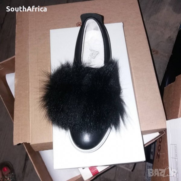 Обувки с естествен пух-Нови!, снимка 1