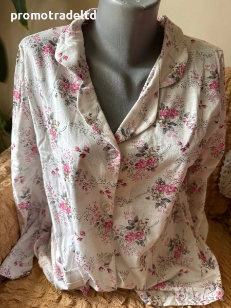 Българска дамска пижама дълъг ръкав с копчета, снимка 1