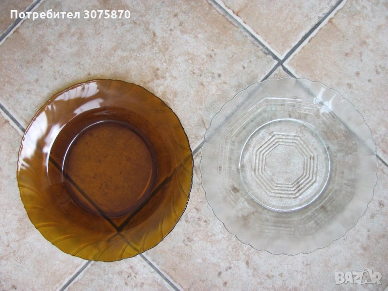 Единични големи стъклени чинии, снимка 1