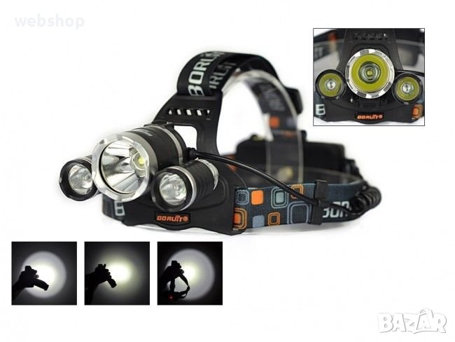 TРОЕН ЧЕЛНИК 3 IN 1 T6 - BORUIT CREE С ДВОЙНА LIION БАТЕРИЯ, снимка 1