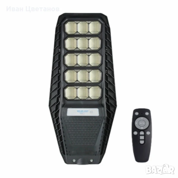 Соларна лампа с дистанционно управление – 100W/200W/300W, студено бяла светлина 6400K, снимка 1