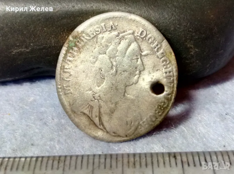 Стара СРЕБЪРНА МОНЕТА 6 КРОЙЦЕРА 1744 ИМПЕРАТРИЦА МАРИЯ ТЕРЕЗИЯ АВСТРИЯ Свещ. РИМСКА ИМПЕРИЯ 26311, снимка 1