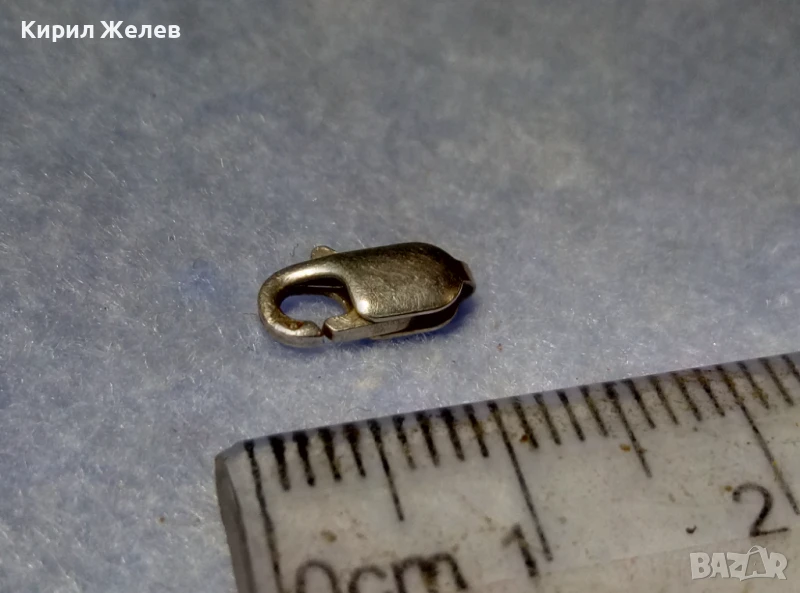 СТАРА СРЕБЪРНА КАРАБИНКА ЗАКОПЧАЛКА За КОЛИЕ ЛАНЕЦ ВЕРИЖКА ГРИВНА СРЕБРО 925 vL+ 50456, снимка 1