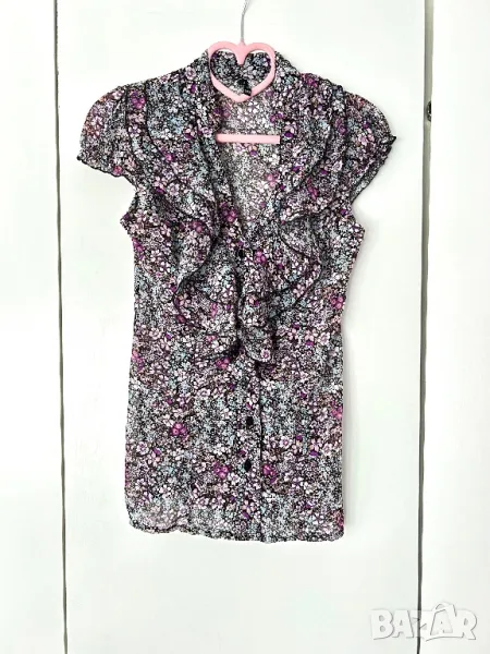 Разпродажба на всичко! Лятна дамска ризка Amisu New Yorker риза къс ръкав без ръкав цветя флорални , снимка 1