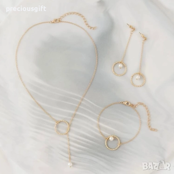 Комплект колие, гривна и обеци, снимка 1