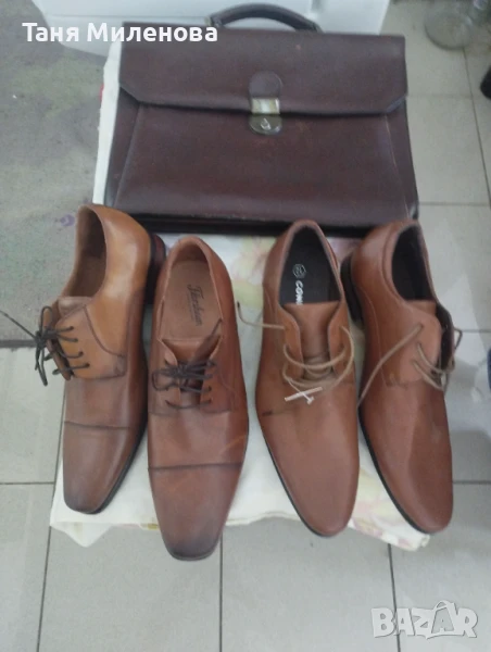 3 бр. Качествени мъжки обувки от естествена кожа 44,45, снимка 1