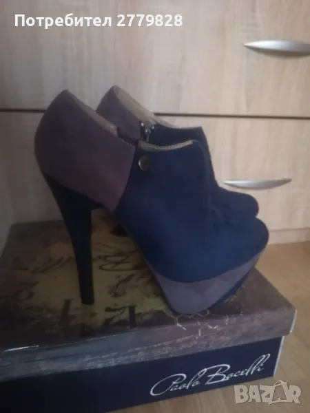 Кадифени боти на висок ток - Paolo Botticelli, 37 номер, снимка 1