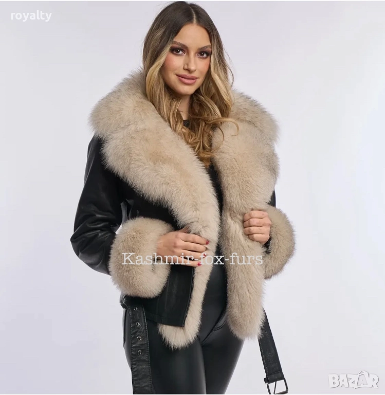 Луксозен Дамски Черен Кожух , снимка 1