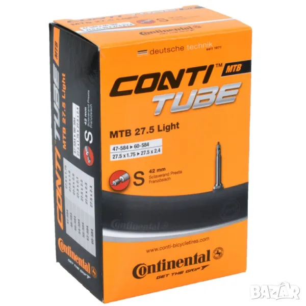 27.5 X 1.75 До 27.5 X 2.4 (47-584 До 60-584) Mtb 27.5 Light Continental Вътрешна Гума С Presta, снимка 1