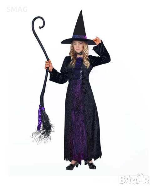 Halloween / Хелоуин детски карнавален костюм – Вещица с шапка, 10-14 години_1218104, снимка 1