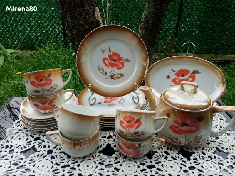 Антикварен сервиз за чай, снимка 1