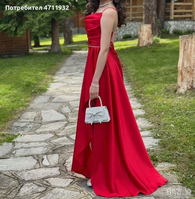 Официална червена  рокля, снимка 1