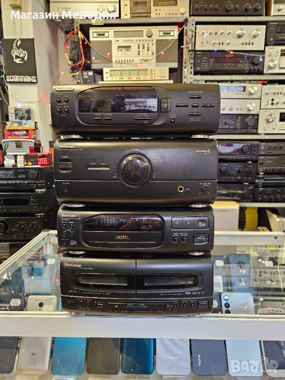 Аудиосистема Technics SE-CH404 Продава се за ремонт или за части. Диска чете, но прескача. Касетите , снимка 1