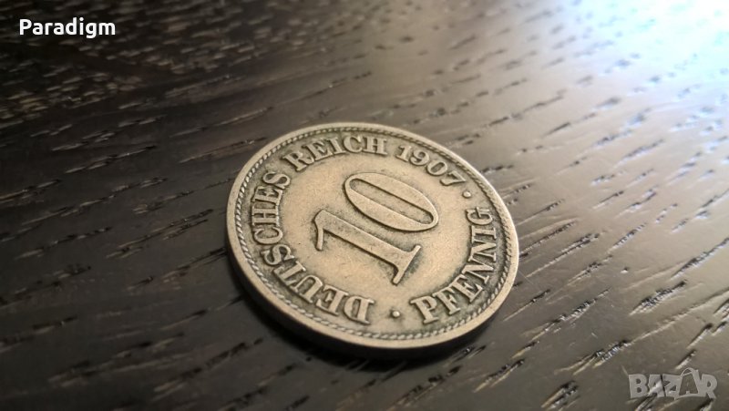 Райх монета - Германия - 10 пфенига | 1907г.; серия А, снимка 1