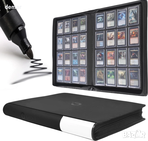Първокласен албум, класьор за картички, карти за игра 16 джоба/640 картички 7,5/10 см, снимка 1