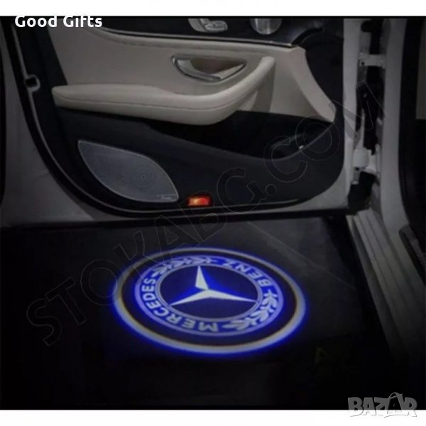 LED logo лого проектор за врати МЕРЦЕДЕС , MERCEDES BENZ светлини за врати, снимка 1