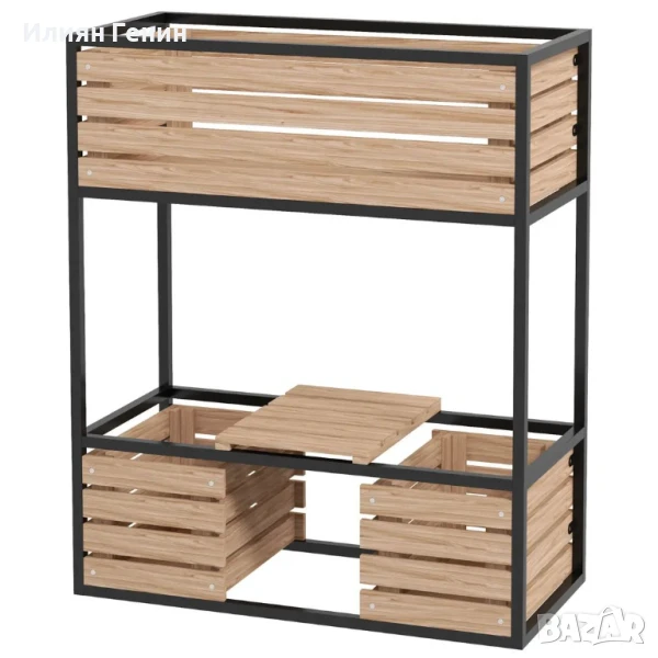 Повдигната леха за цветя Outsunny, устойчива на атмосферни влияния, 3 саксии, 83 см x 39 см x 100 см, снимка 1