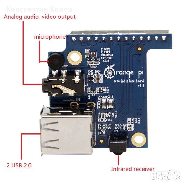 Orange Pi Zero Interface board, снимка 1