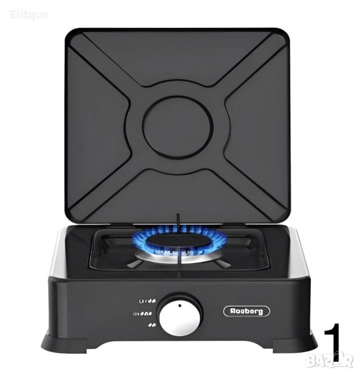 Газов единичен котлон с капак Rosberg, 30mbar\2.2kWh автоматично запалване, снимка 1