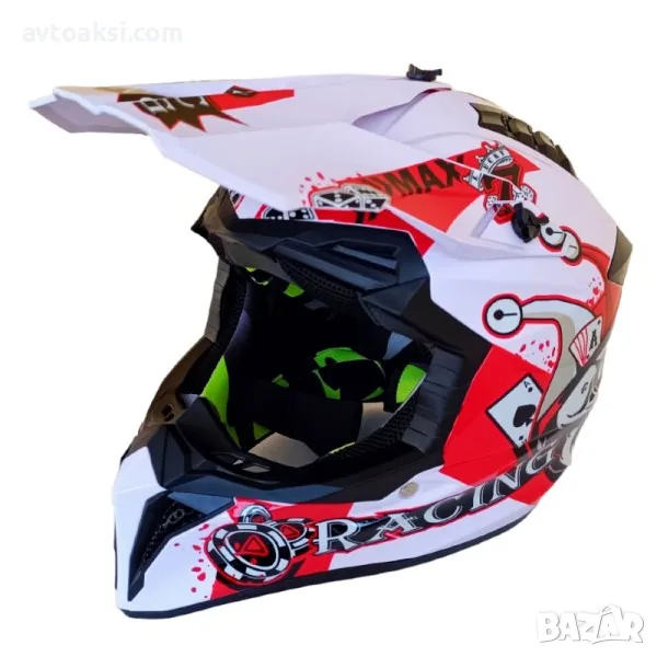 Каска Мотор Крос/АТВ/Бъги/Вело Бяла и Черна -32143, снимка 1