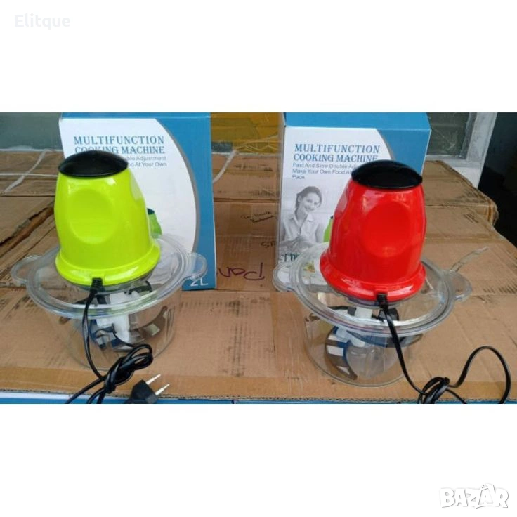 Компактен мултифункционален кухненски чопър с 4 S-образни остриета 🥗, снимка 1