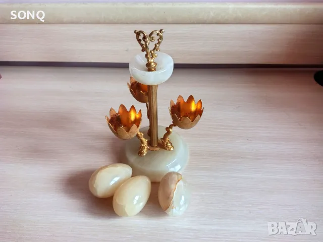 Прекрасен Комплект Оник И Позлата, снимка 4 - Антикварни и старинни предмети - 49031593