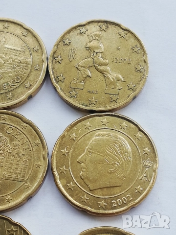 лот от 9 броя-20 евроцента различни държави, снимка 4 - Нумизматика и бонистика - 47993294
